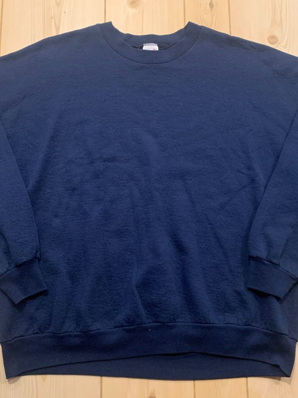 Vintage 90s Jerzees Retro Casual Blank Solid Plain Navy Blue Sweatshirt Size 3X